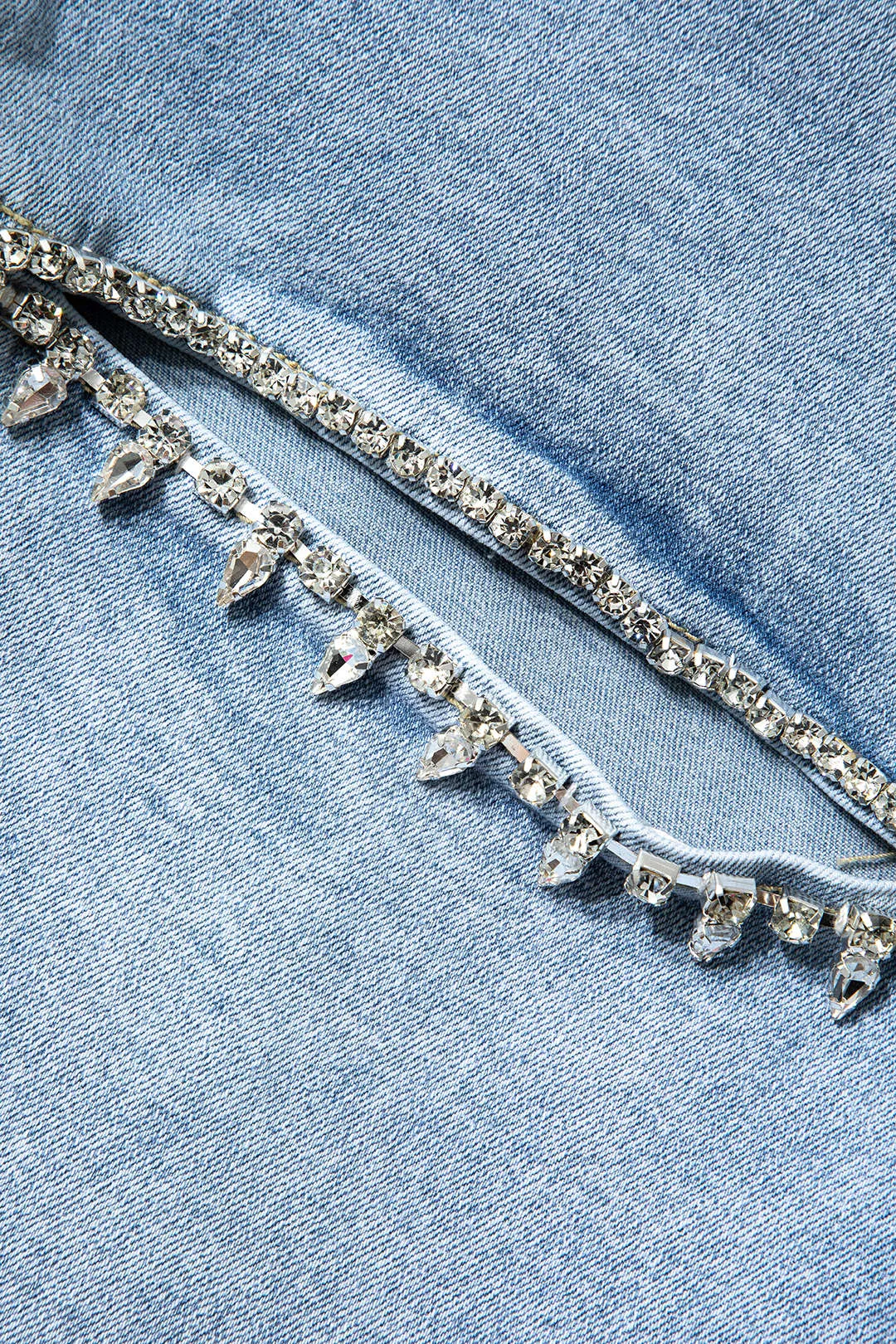 Helene - Trendy Rhinestone Design Woman's Straight Leg Jeans