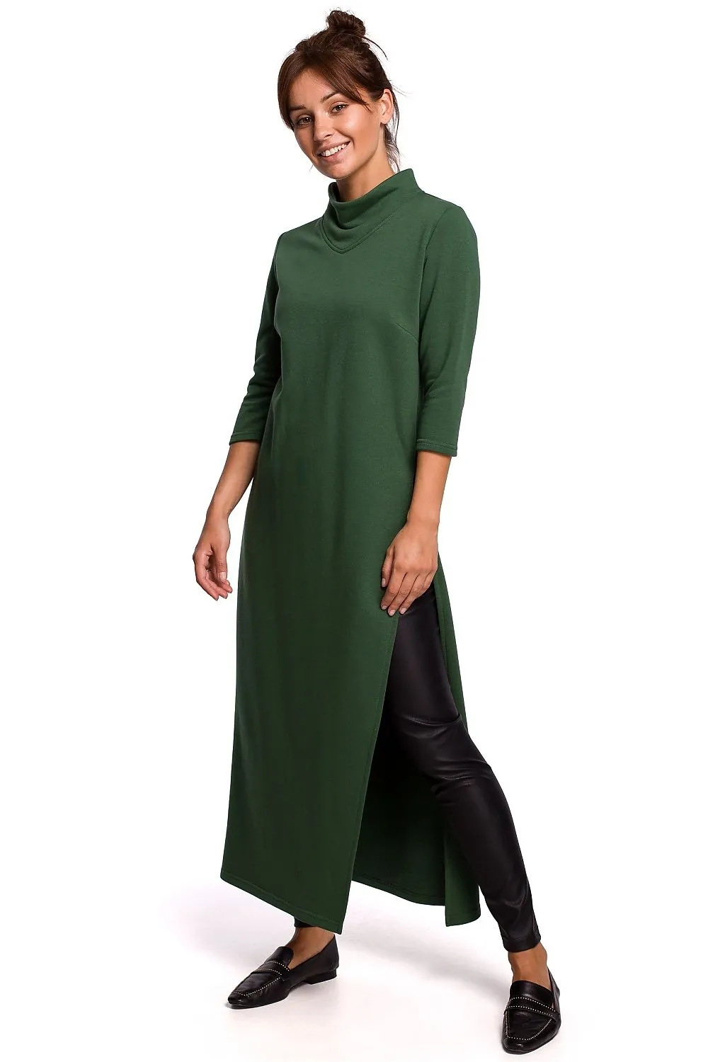 High-Collared Asymmetric Tunic Top