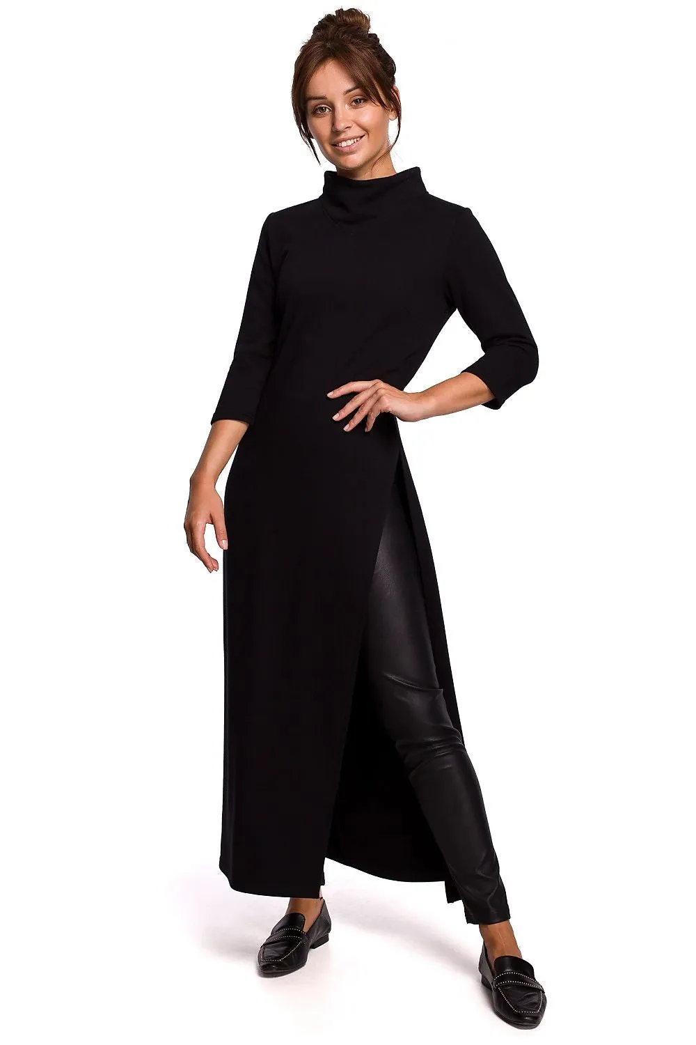 High-Collared Asymmetric Tunic Top