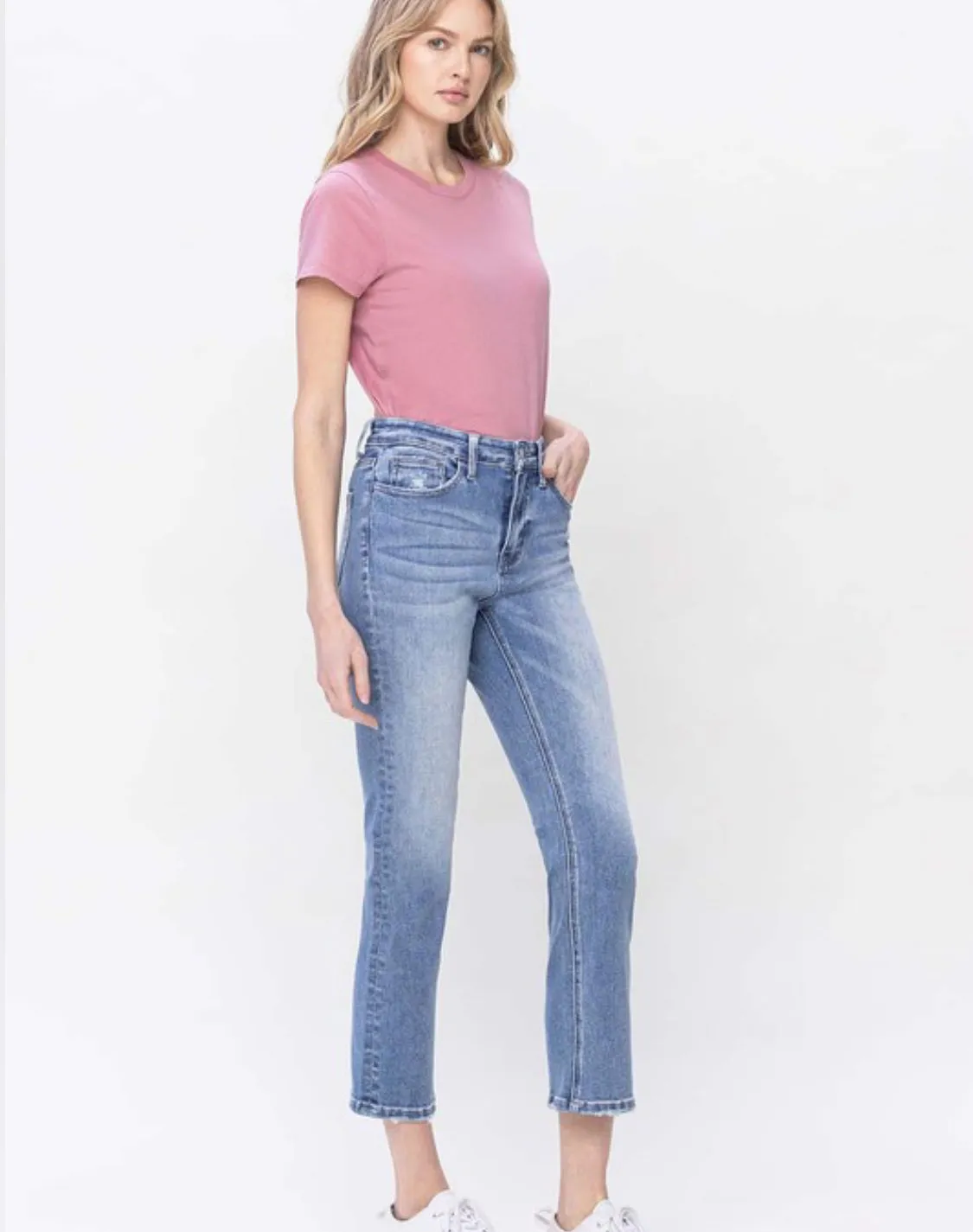 High Rise Slim Straight Jeans