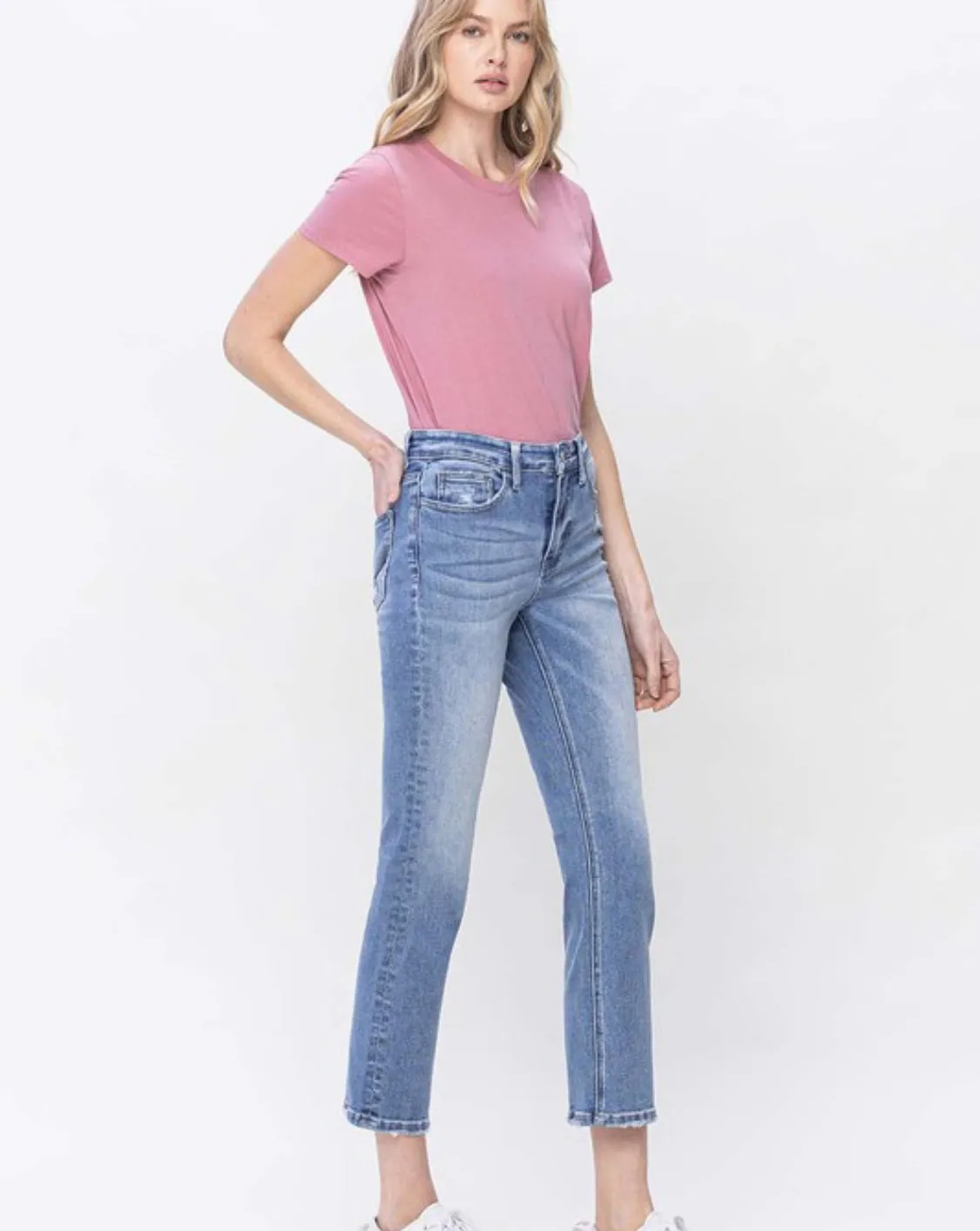 High Rise Slim Straight Jeans