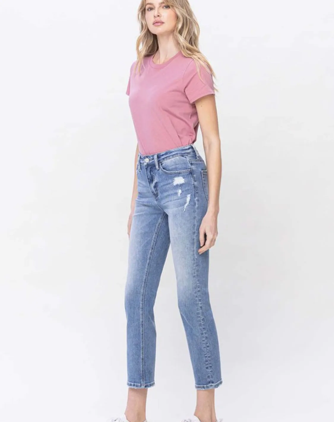 High Rise Slim Straight Jeans