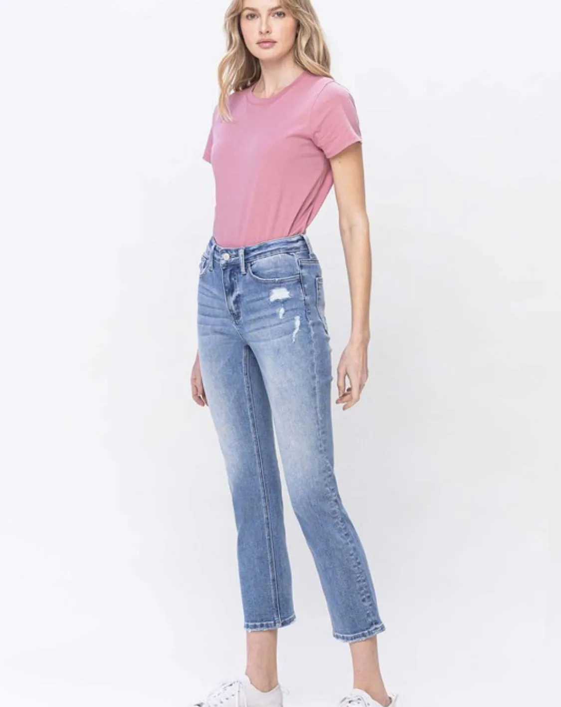 High Rise Slim Straight Jeans