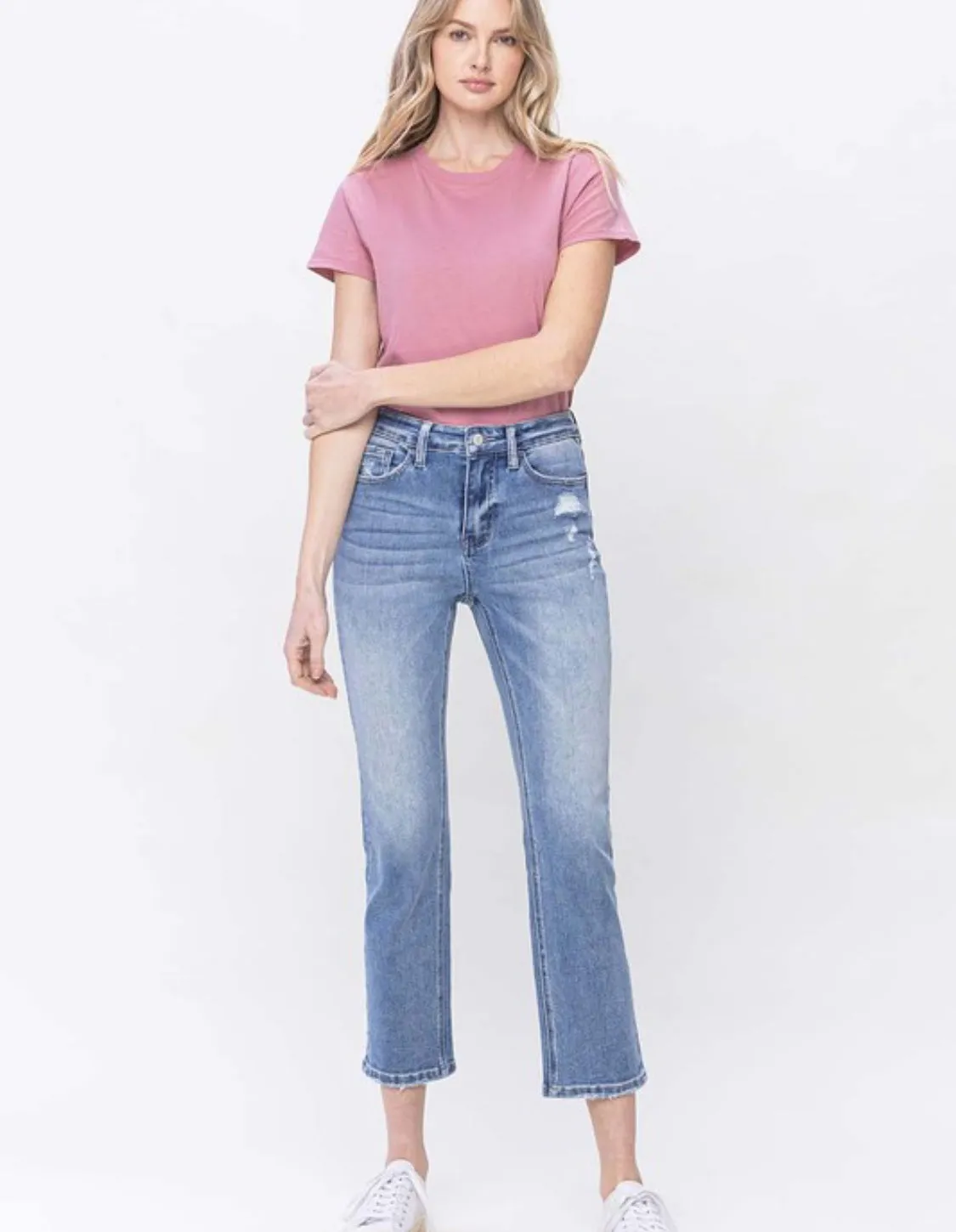 High Rise Slim Straight Jeans