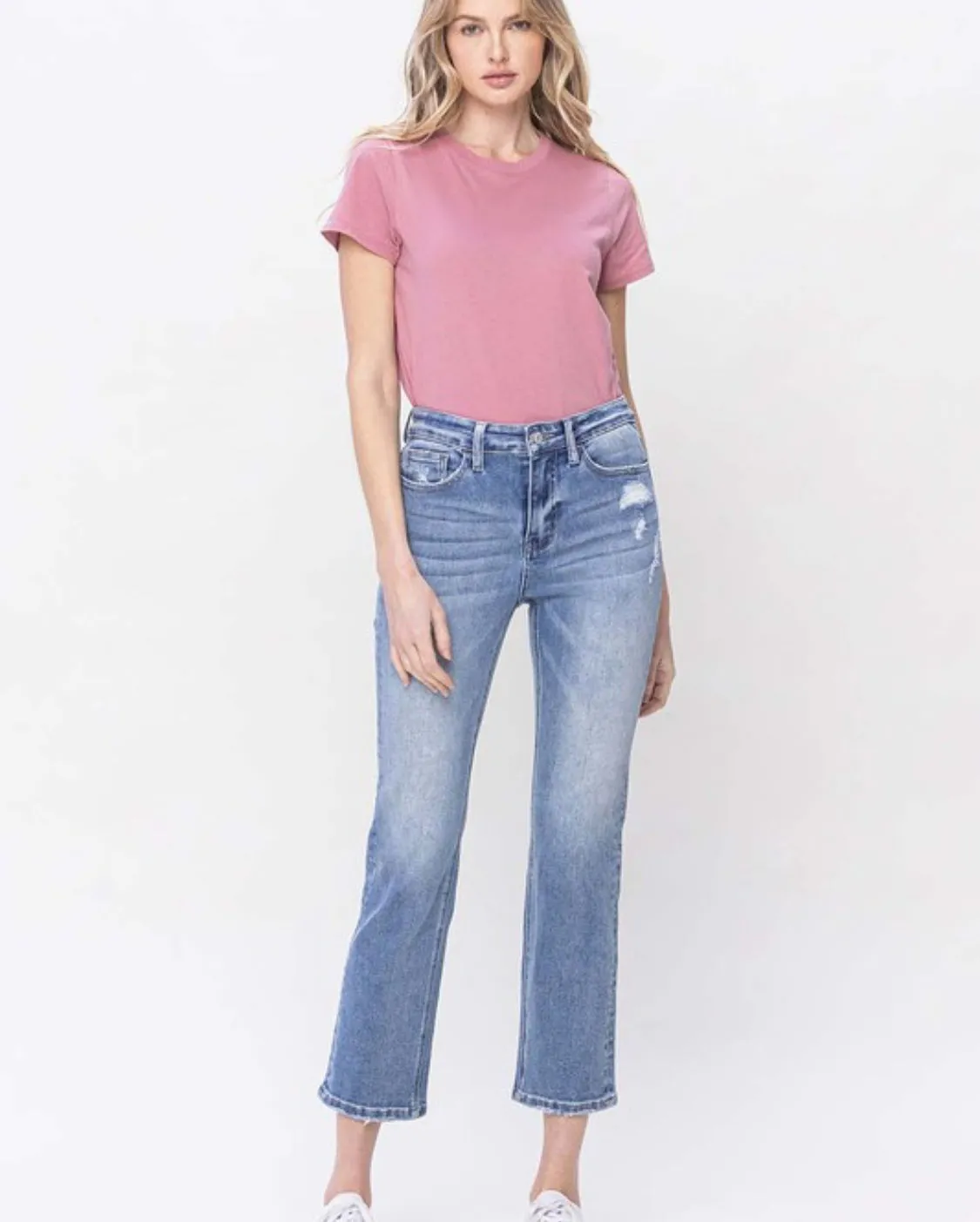 High Rise Slim Straight Jeans