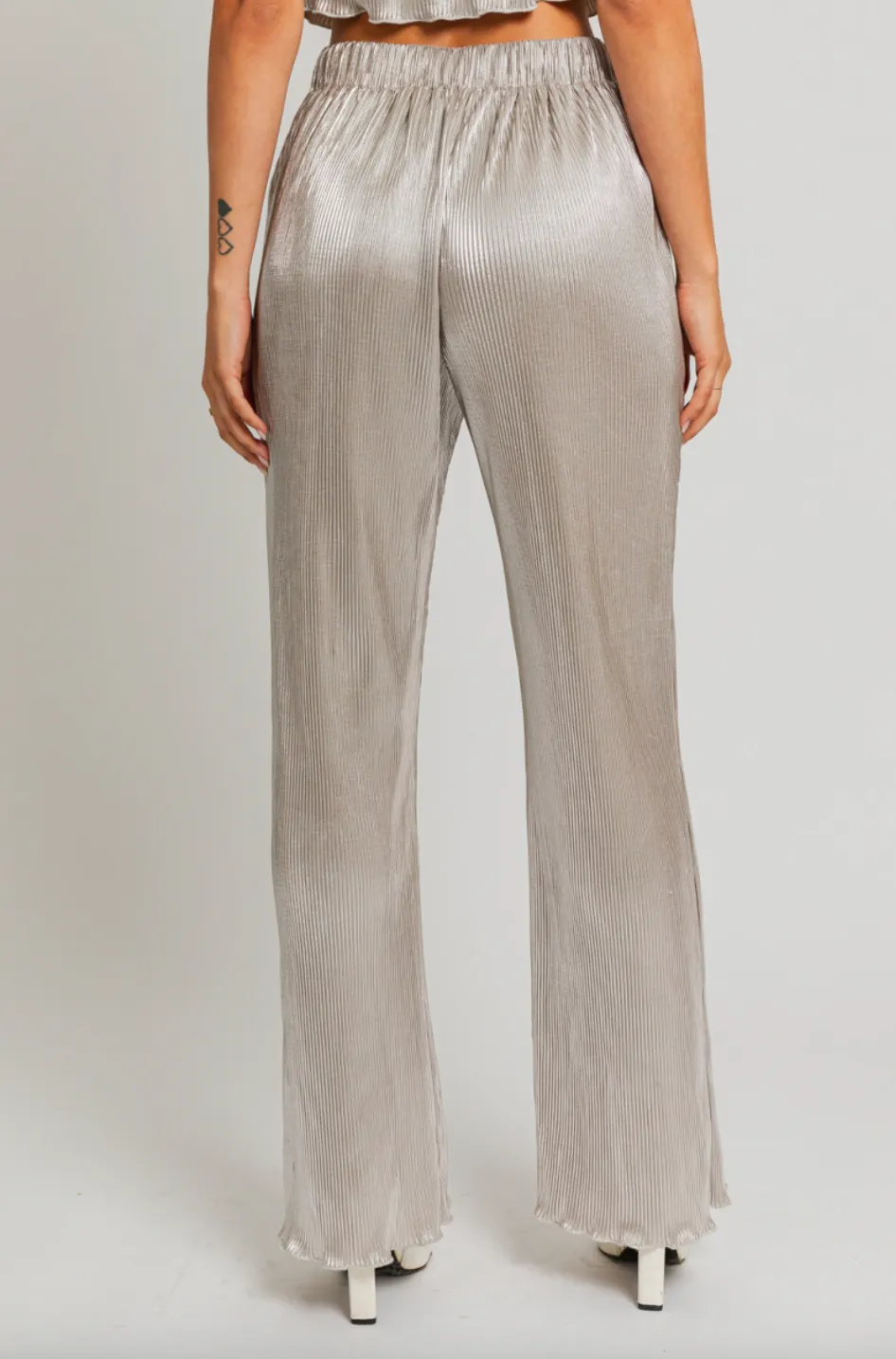 High Waisted Lettuce Hem Pants