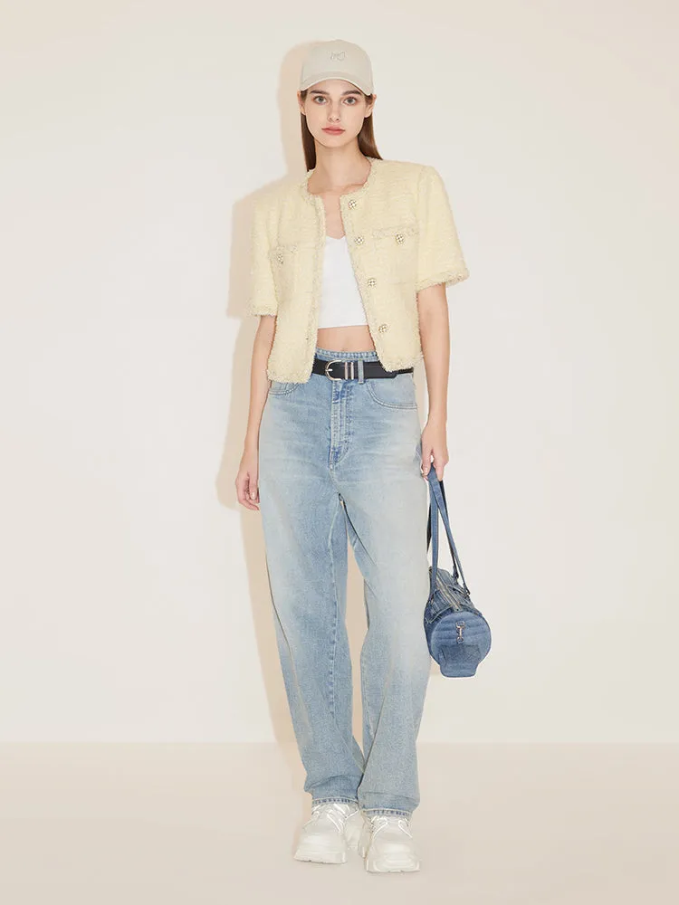 High Waisted Straight Leg Jeans