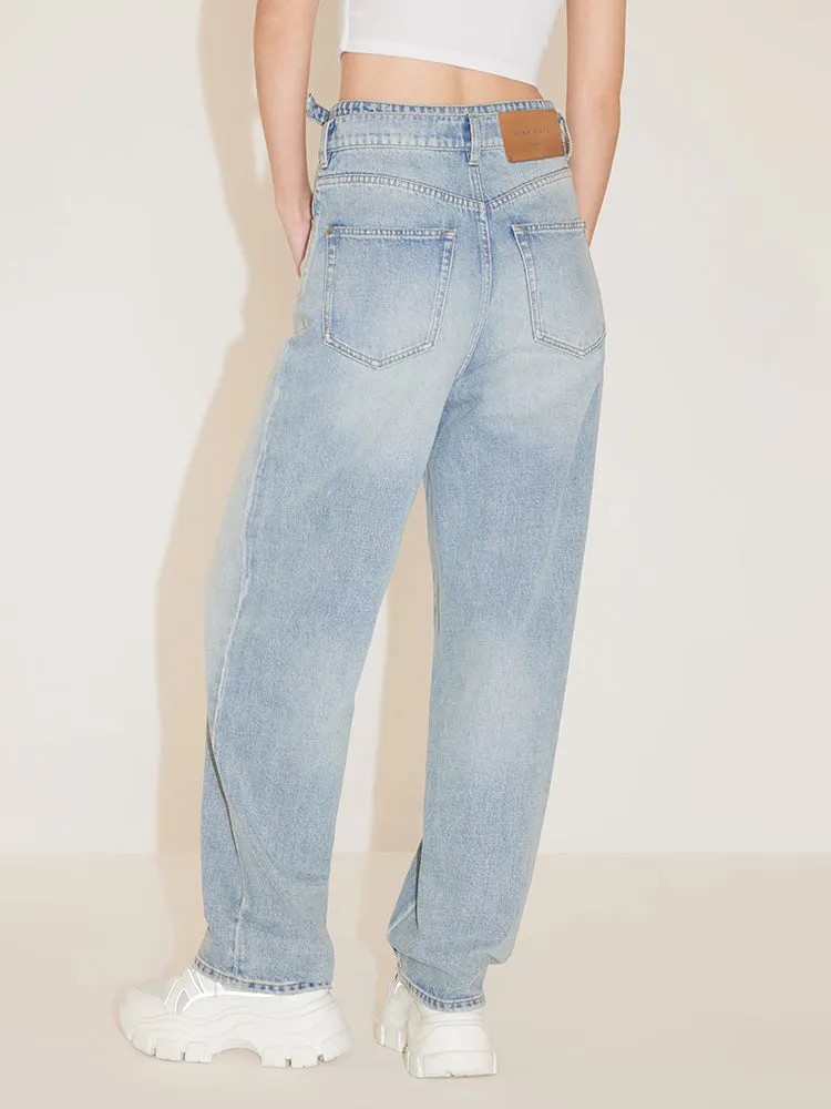 High Waisted Straight Leg Jeans