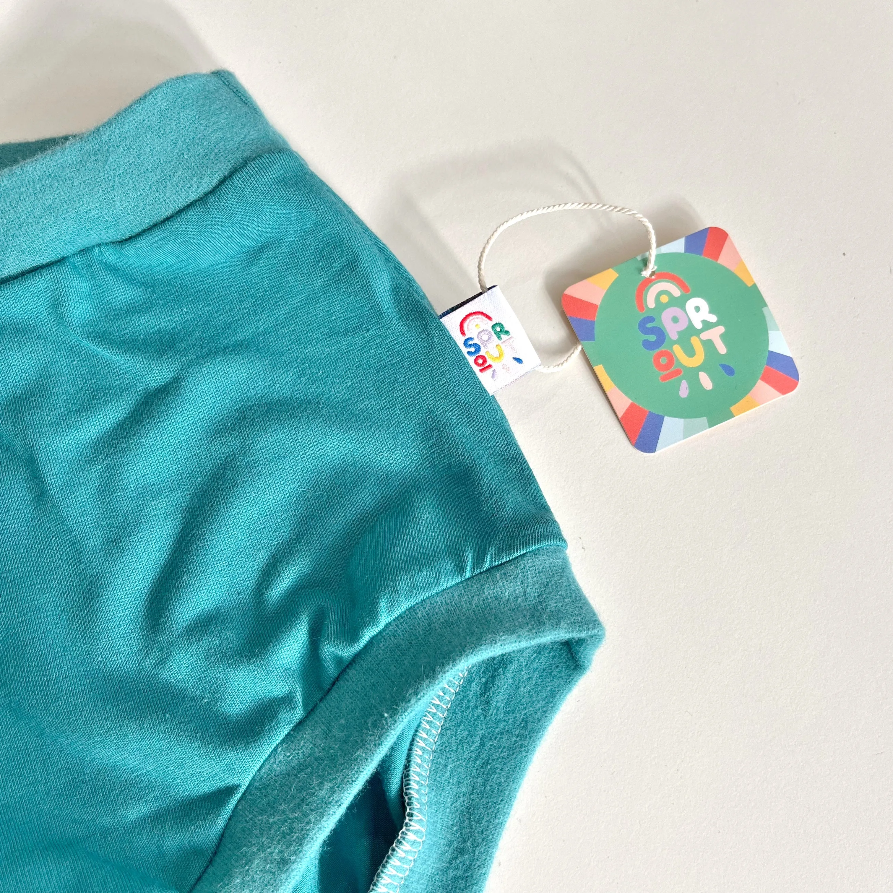 High Waisted Teal Adult Pants | Women's Knickers | Organic Cotton Underwear