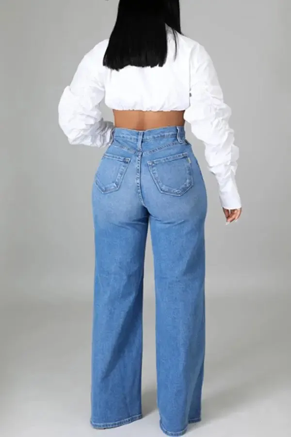 High Waisted Wide Leg Jeans
