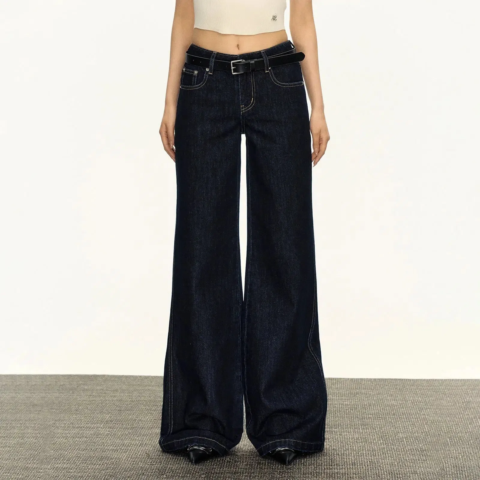 High-Waisted Wide-Leg Jeans
