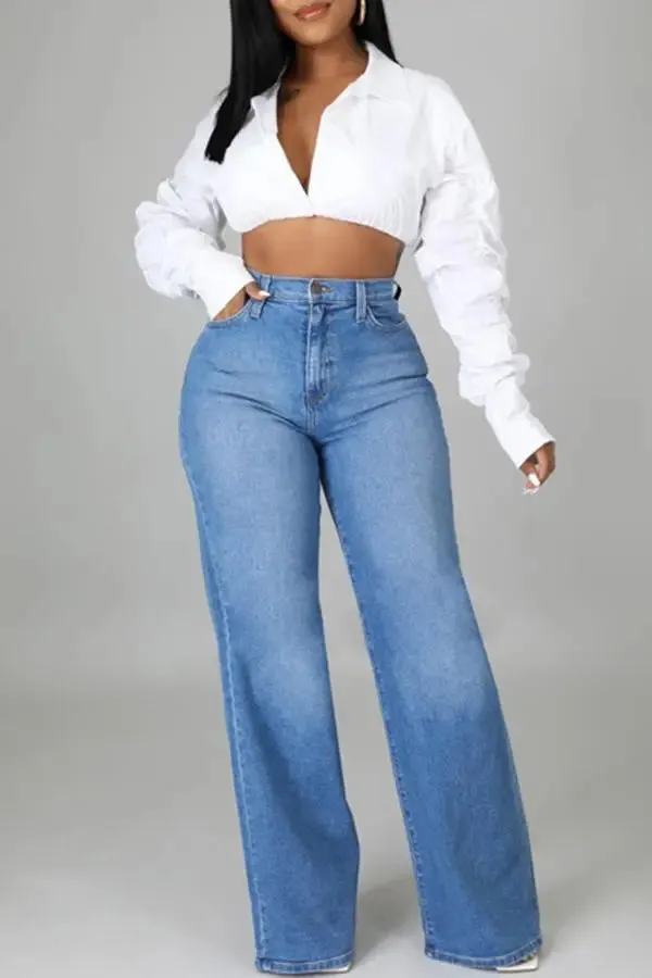 High Waisted Wide Leg Jeans