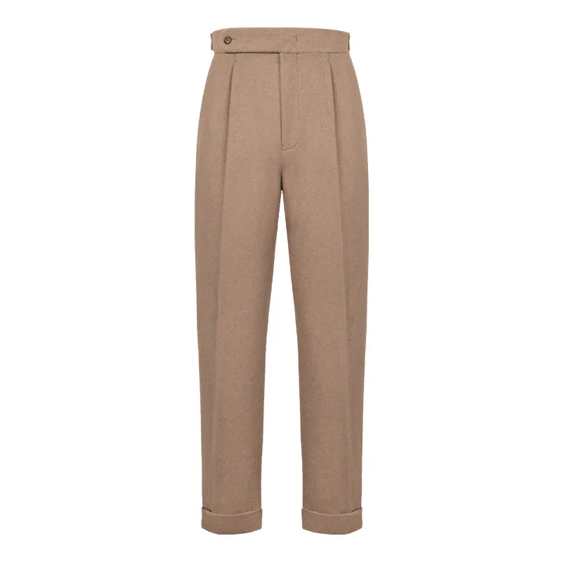 High-Waisted Wool Trousers