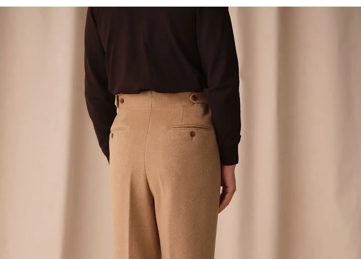 High-Waisted Wool Trousers