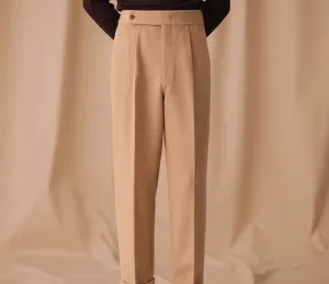 High-Waisted Wool Trousers