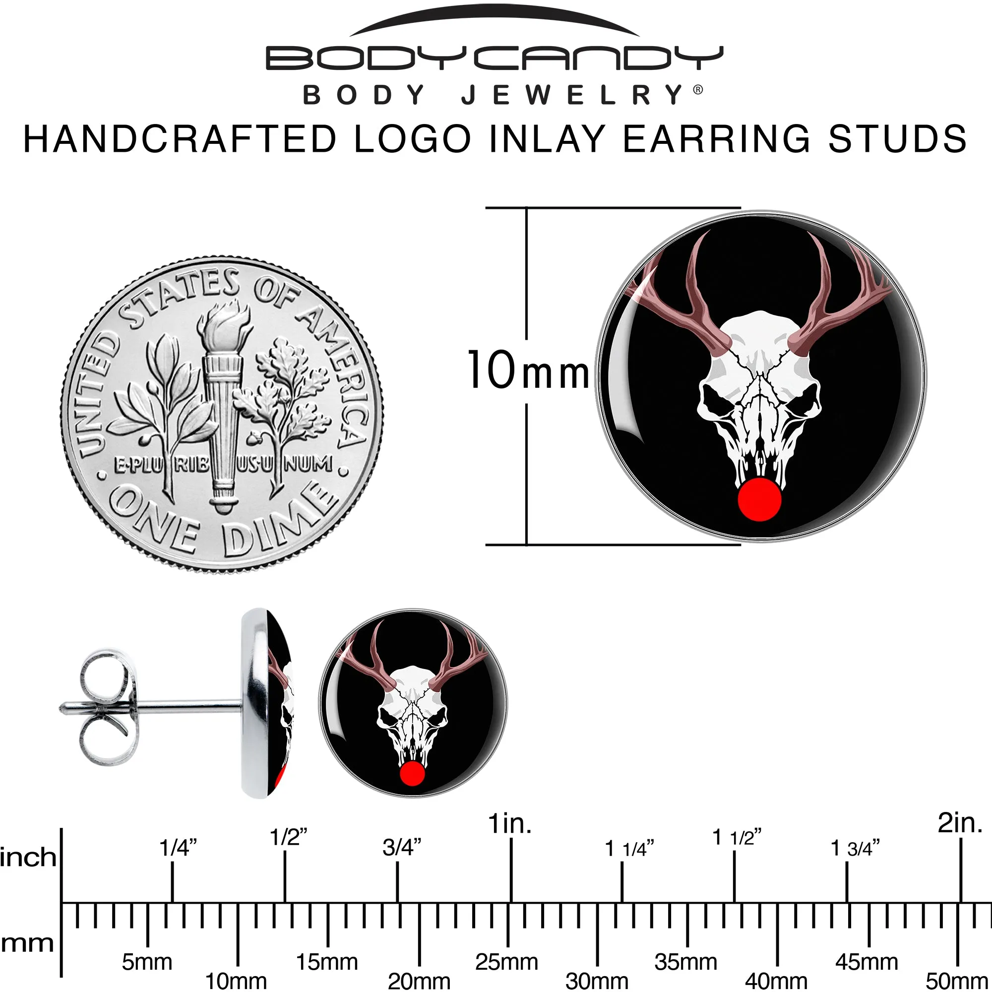 Holiday Dead Nosed Reindeer Stud Earrings