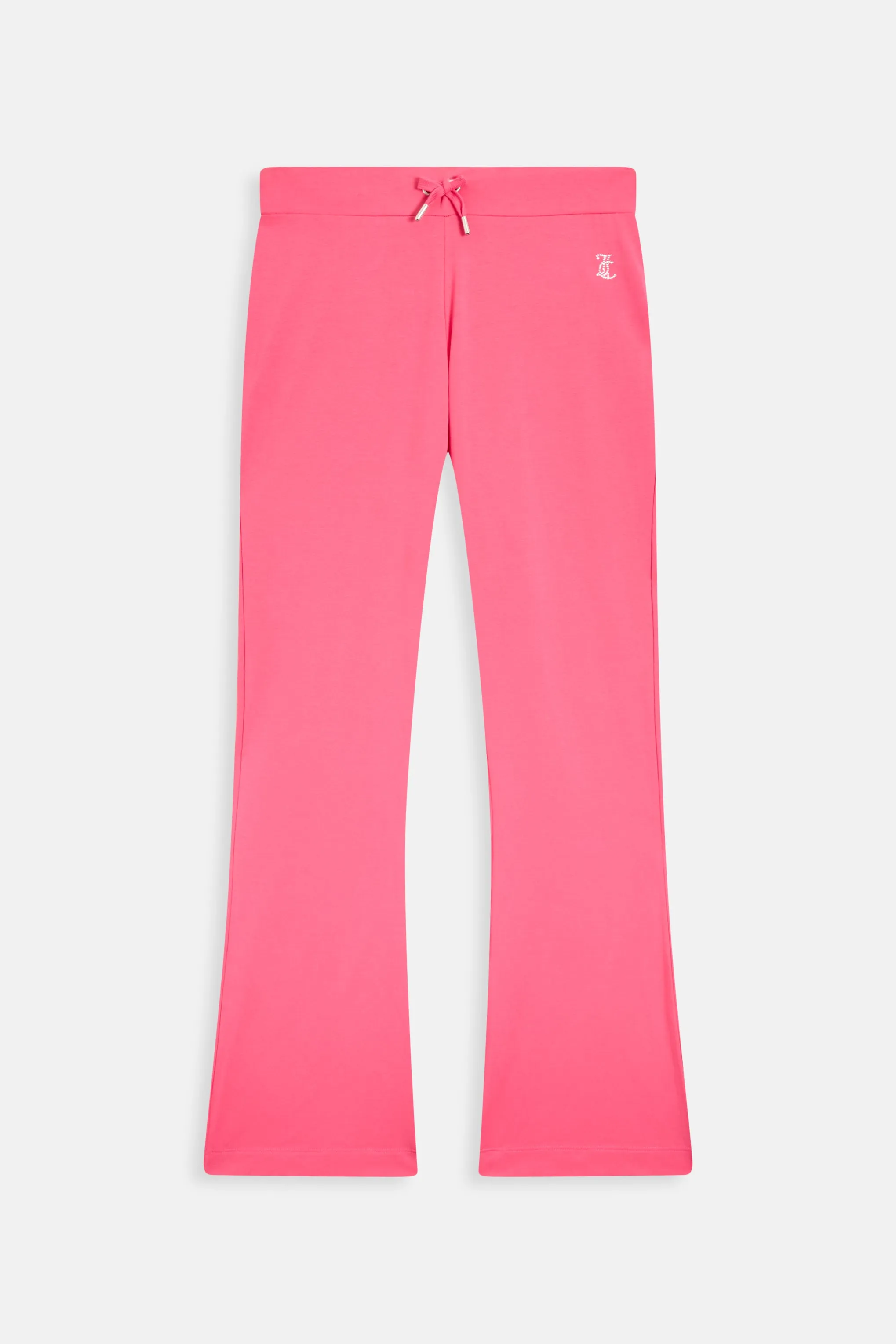HOT PINK LOW RISE LUXURY JERSEY DIAMANTÉ TRACK PANT
