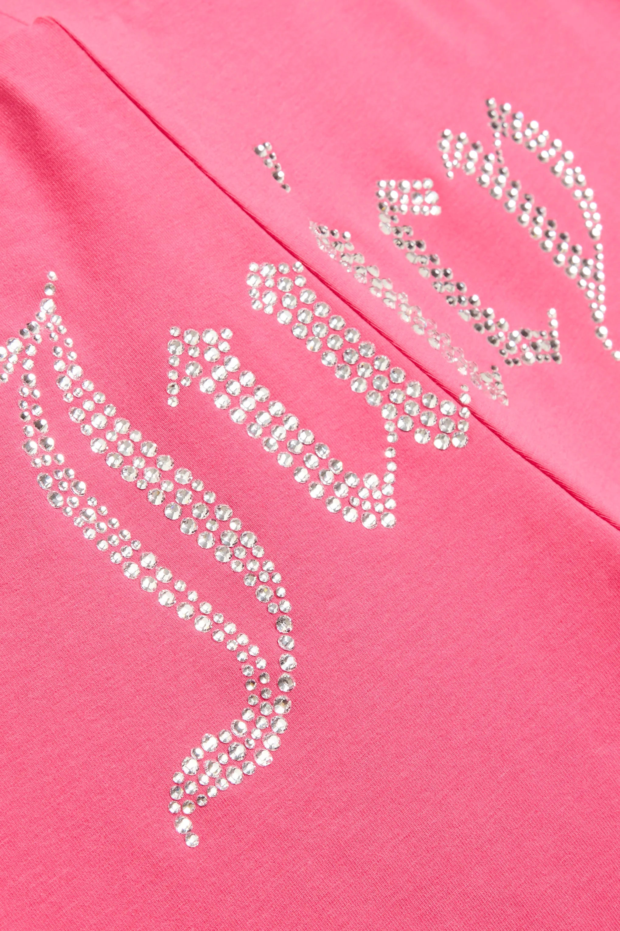 HOT PINK LOW RISE LUXURY JERSEY DIAMANTÉ TRACK PANT