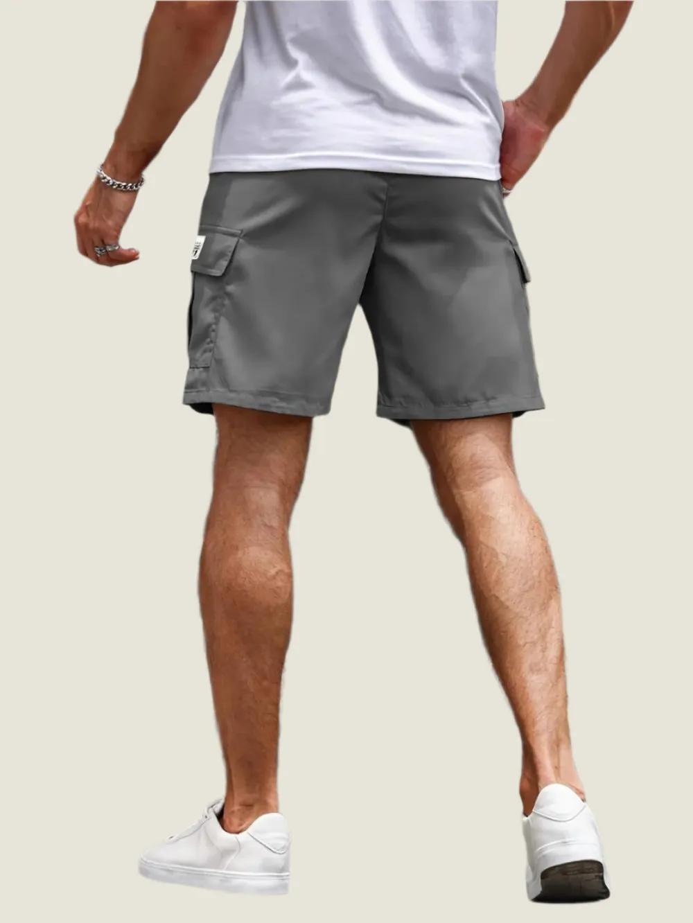 Hudson | Men's Cargo Shorts - Elastic Waistband, Multiple Pockets, Lightweight & Breathable Fabric