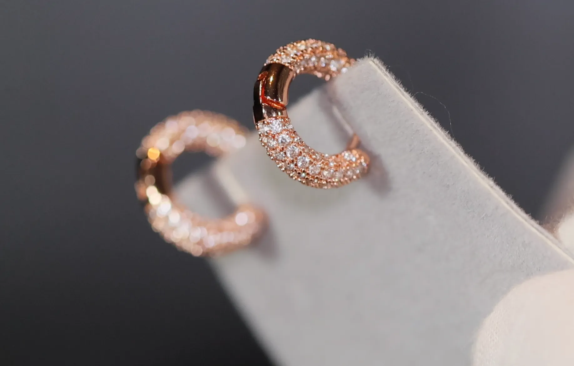 Iced Out Earrings | Rose Gold Earrings | Mens rose gold diamond hoop earrings | Diamond Hoop Earrings | Hip Hop Earrings