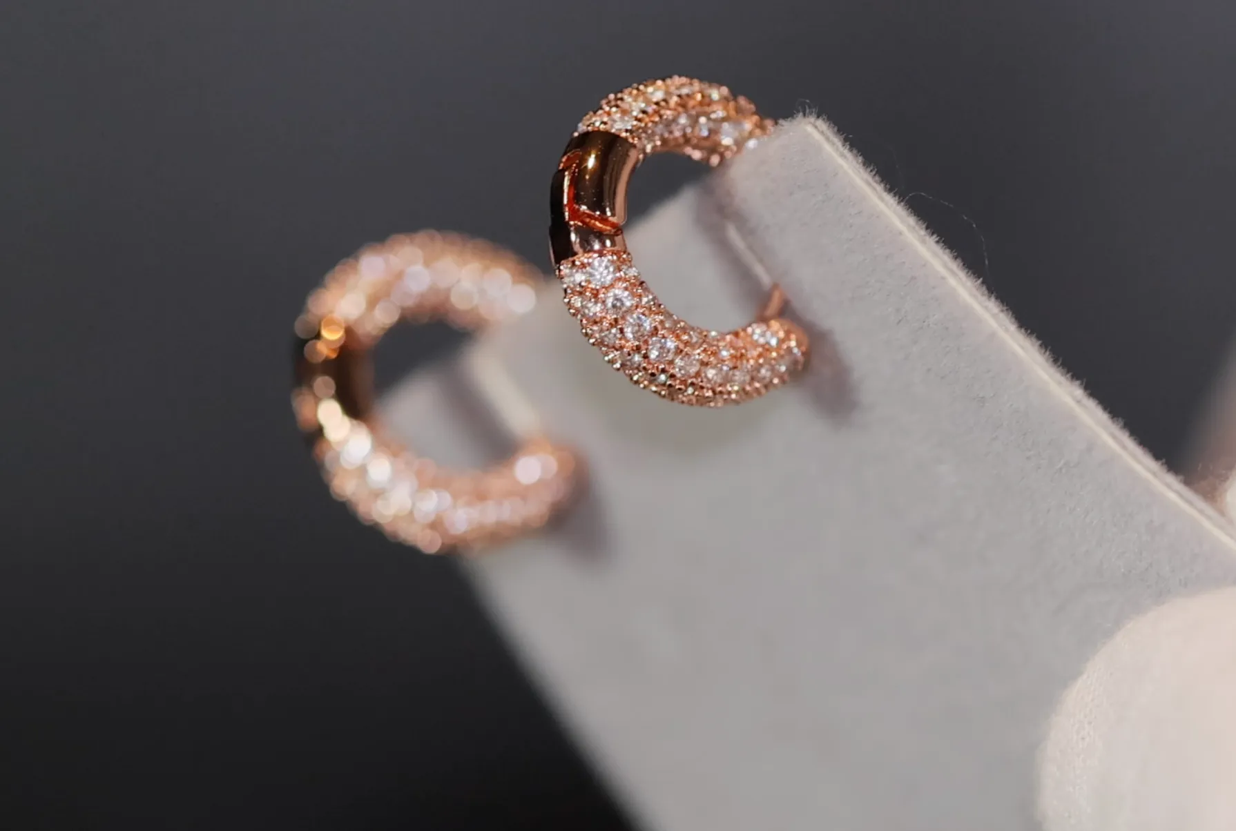 Iced Out Earrings | Rose Gold Earrings | Mens rose gold diamond hoop earrings | Diamond Hoop Earrings | Hip Hop Earrings
