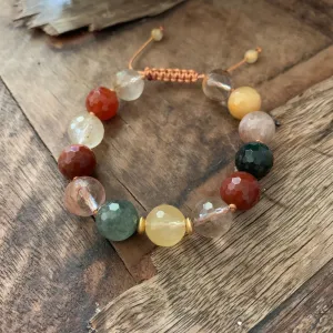Imperial Rutilated Quartz Adjustable Beaded Bracelet 10mm