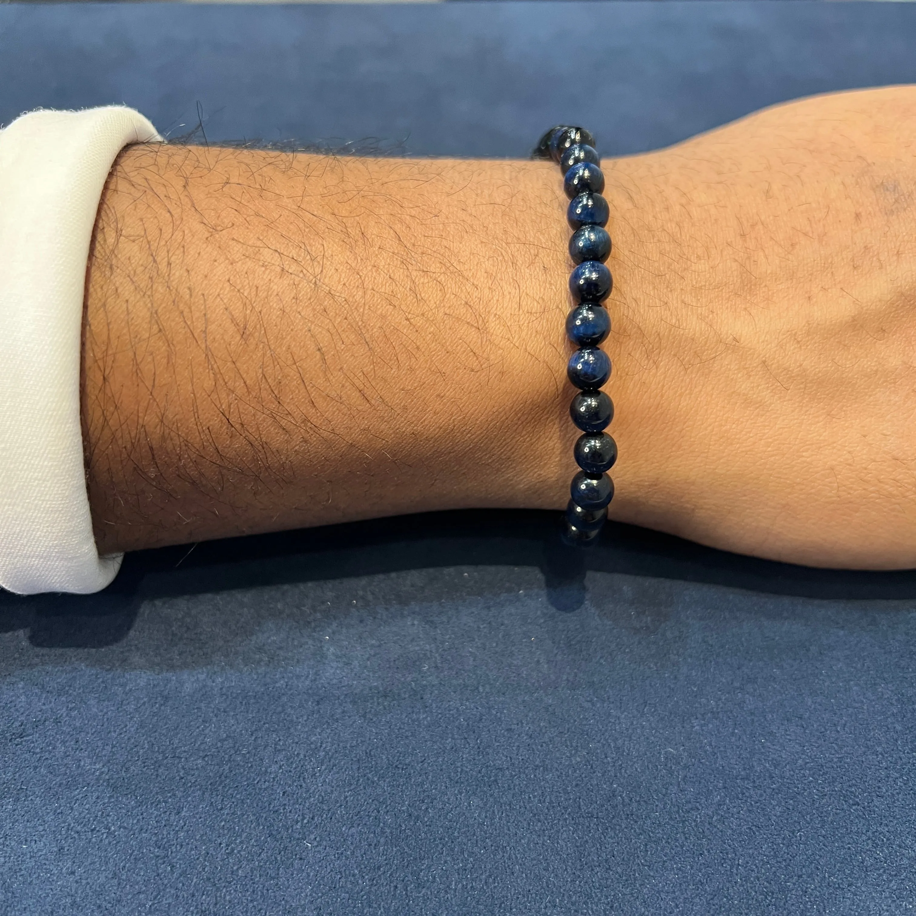 Italgem Blue Tiger's Eye Beaded Stretch Bracelet