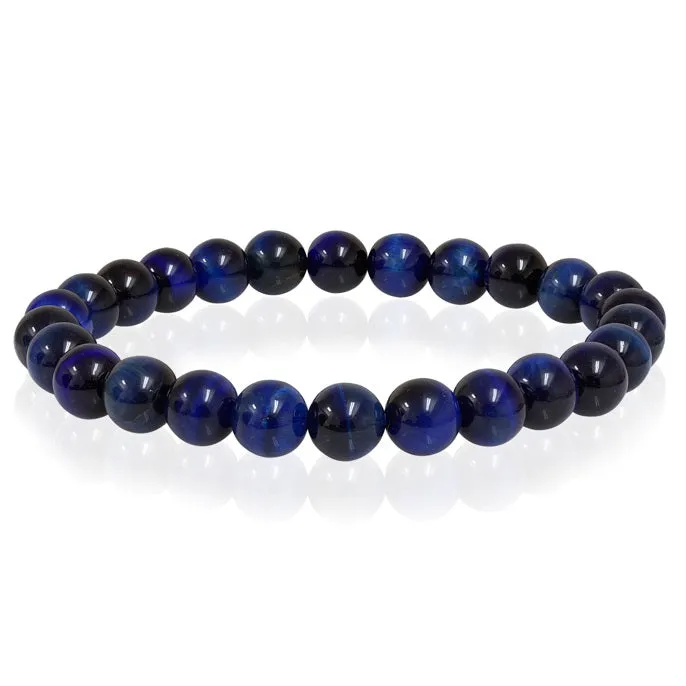 Italgem Blue Tiger's Eye Beaded Stretch Bracelet