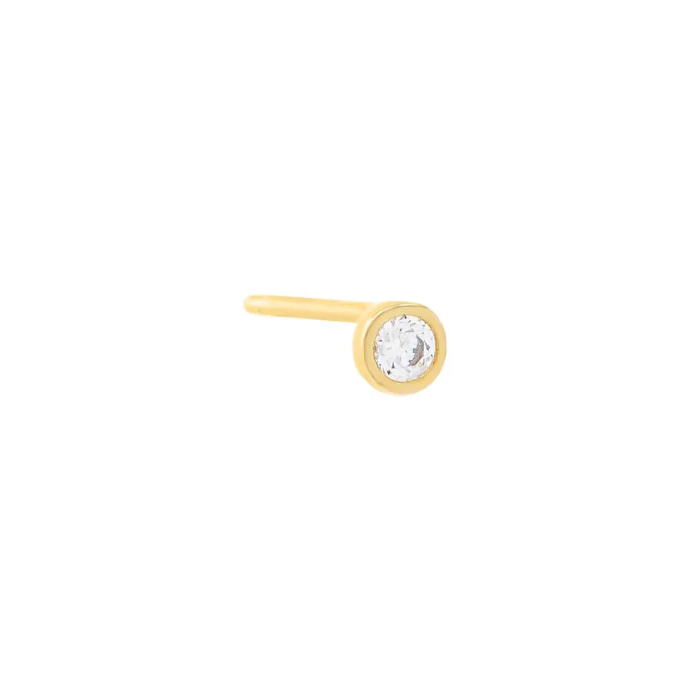 Itty Bitty Solitaire Bezel Stud Earring