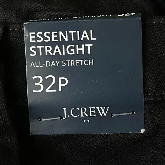 J Crew Factory Essential Straight Jeans in All-Day Stretch Size 32P in Black