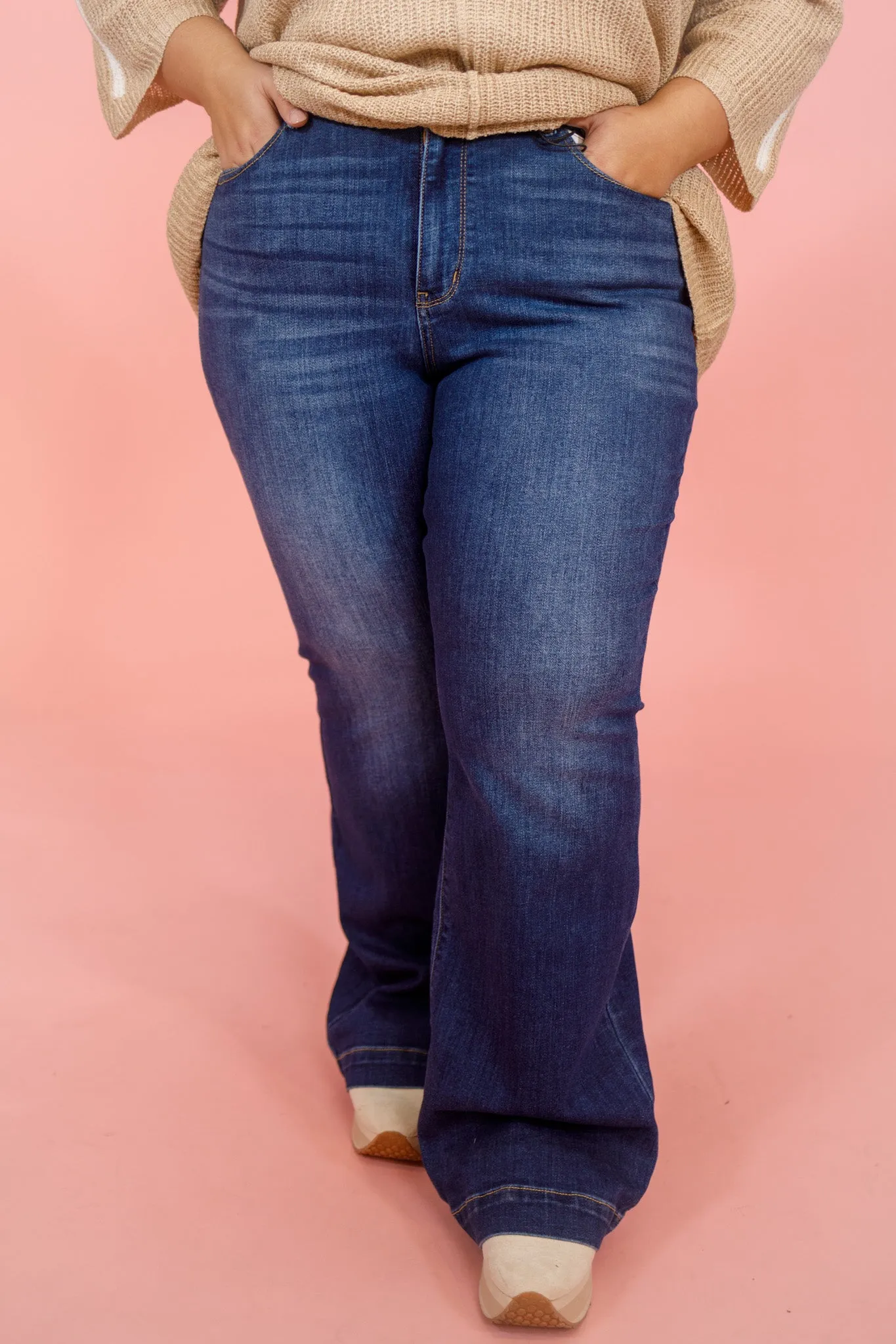 JB High Waisted Flare Jeans, REG   CURVY