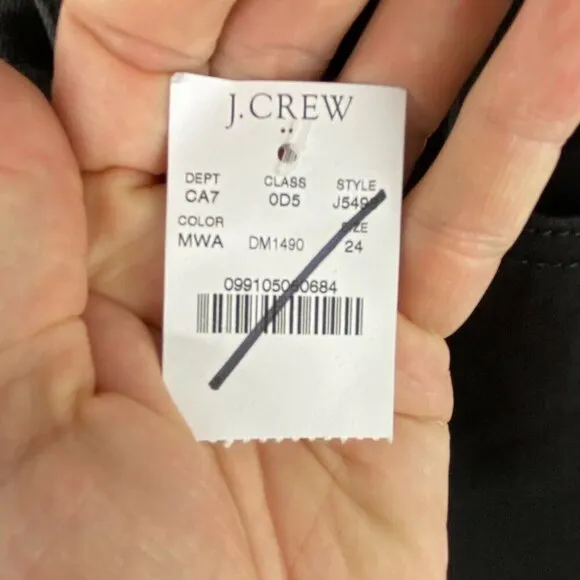 J.Crew Women's $90 8&quot; Rise Black Skinny Jeans Signature Stretch Size 24 J5498