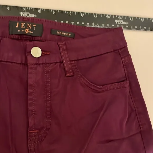 JEN 7 by 7 for all mankind size 4 jeans wine/ maroon  highwaist straight leg