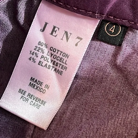 JEN 7 by 7 for all mankind size 4 jeans wine/ maroon  highwaist straight leg