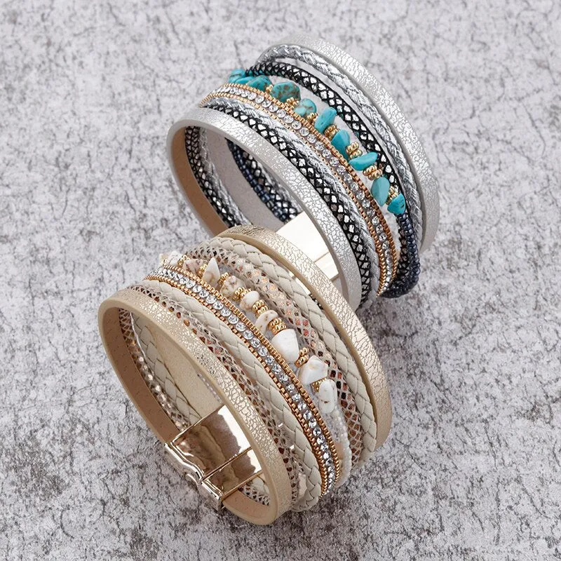 Jewellery - Natural Stone Leather Bracelets
