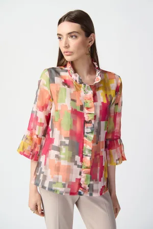 Joseph Ribkoff Abstract Print Woven Jacket Jr241222
