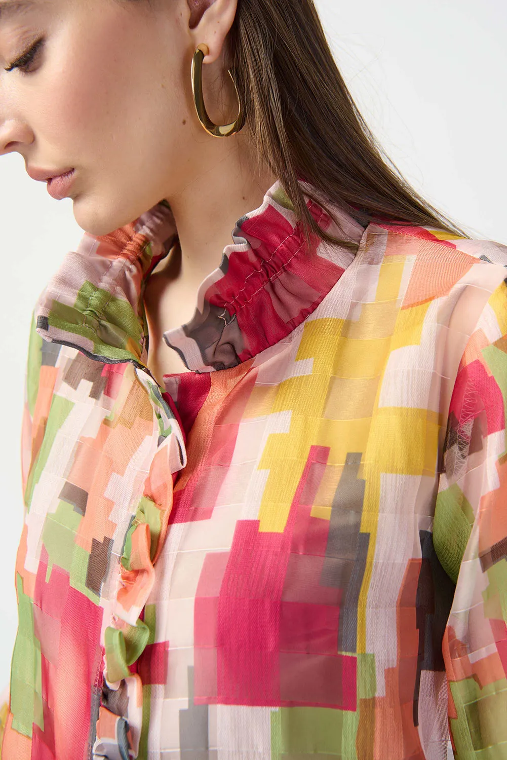 Joseph Ribkoff Abstract Print Woven Jacket Jr241222