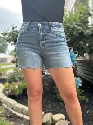Judy Blue Mid-Rise Paisley Bandana Shorts