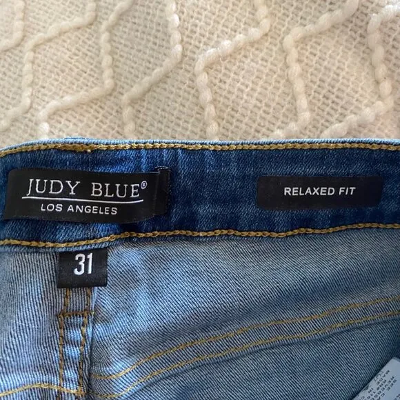 Judy Blue Relaxed Fit Mid Rise Straight Leg Denim Jeans 31
