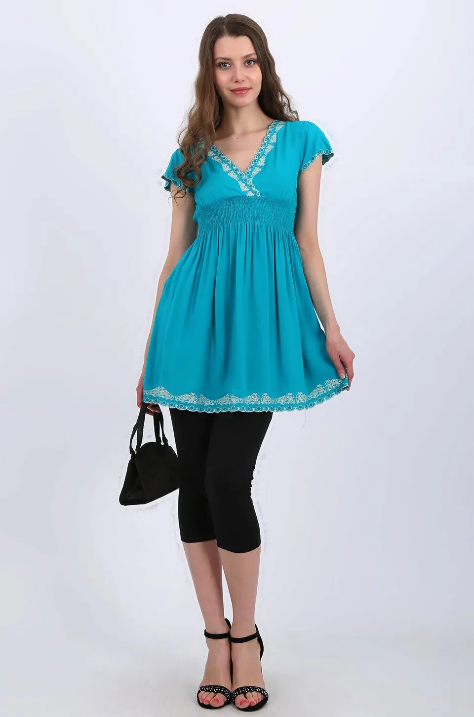 Julia Tunic Top in Aqua