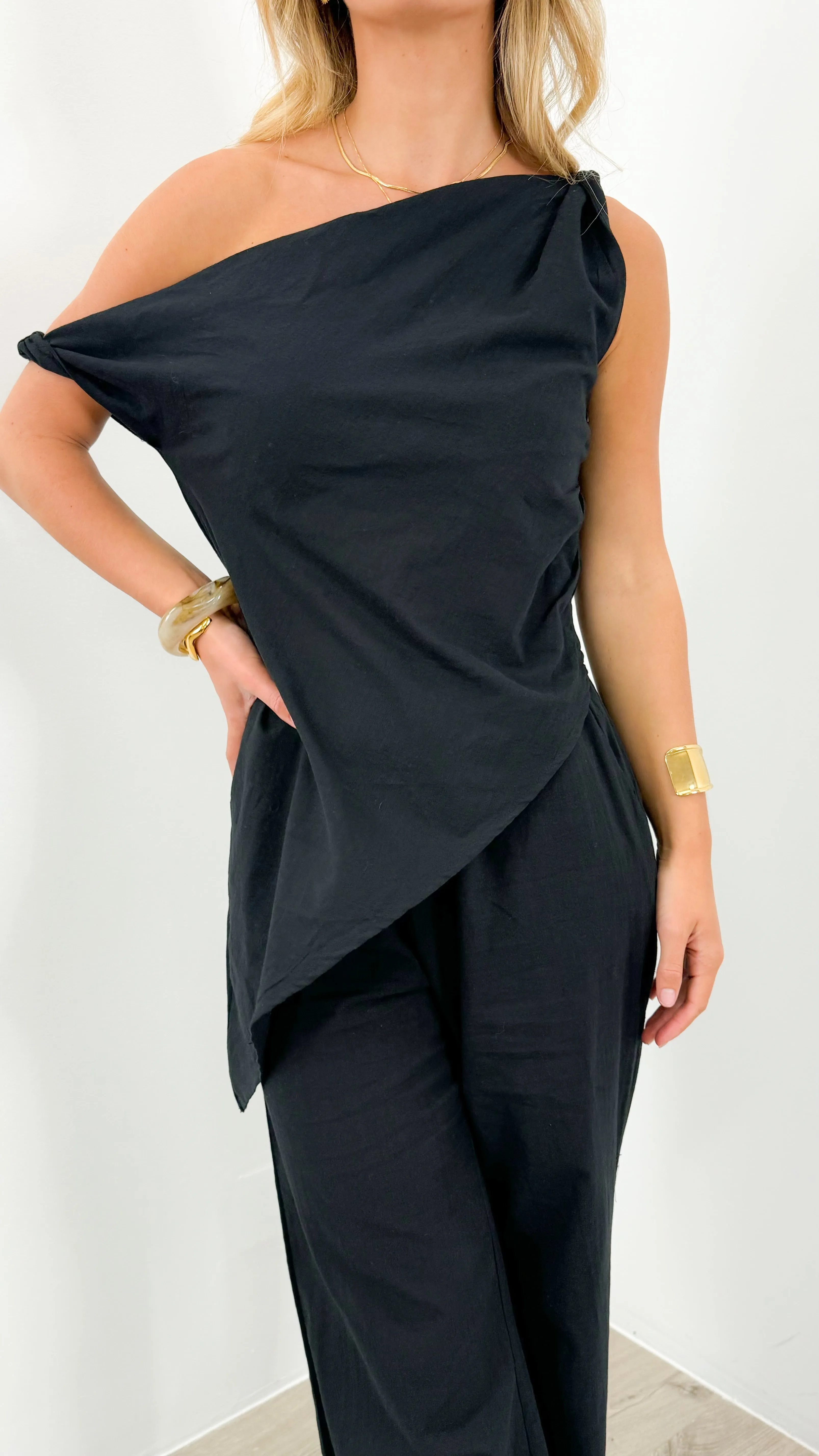 KAI LINEN LOOK SET- BLACK