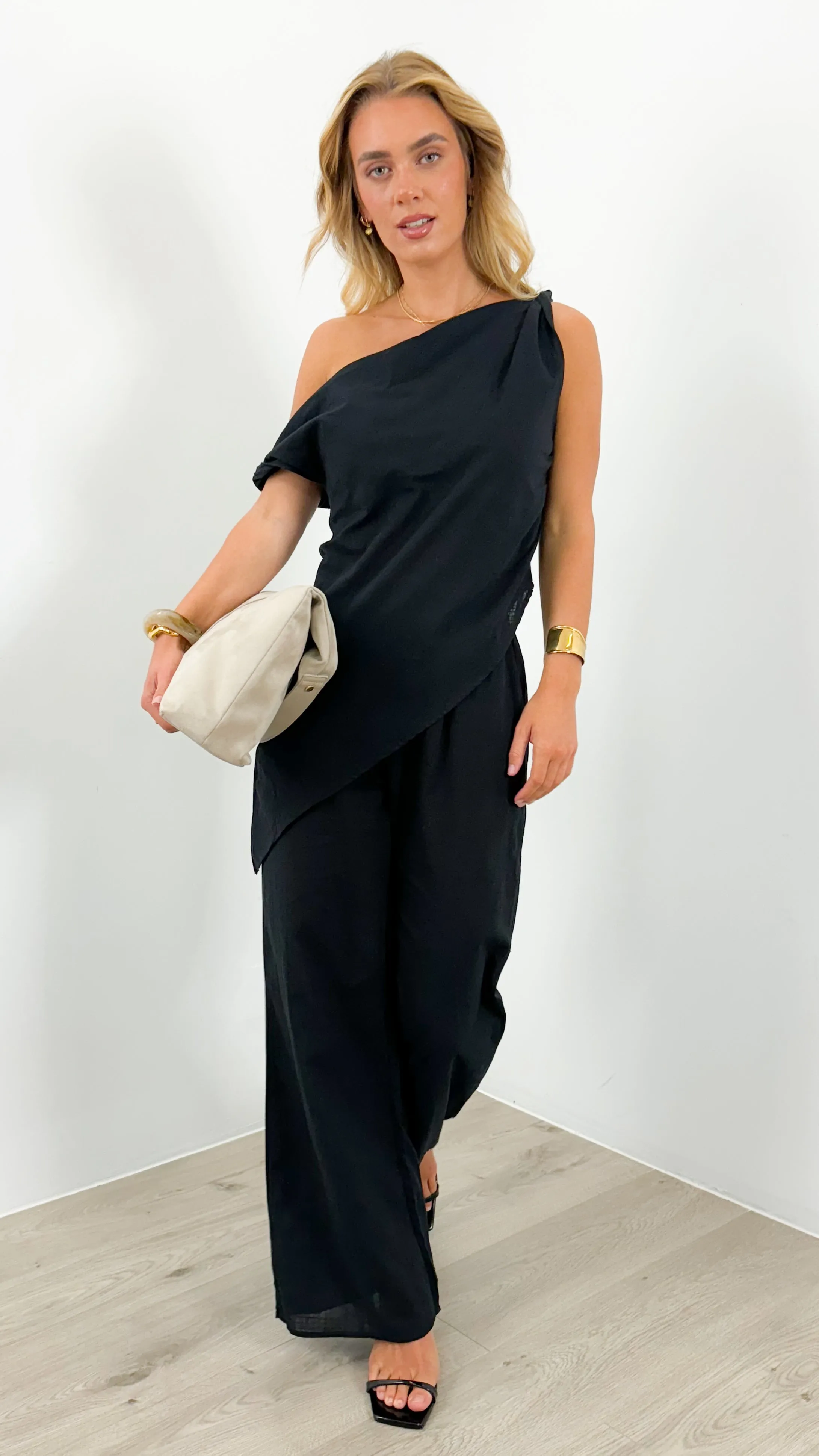 KAI LINEN LOOK SET- BLACK