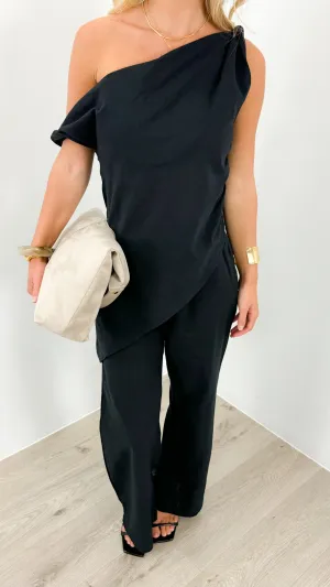 KAI LINEN LOOK SET- BLACK
