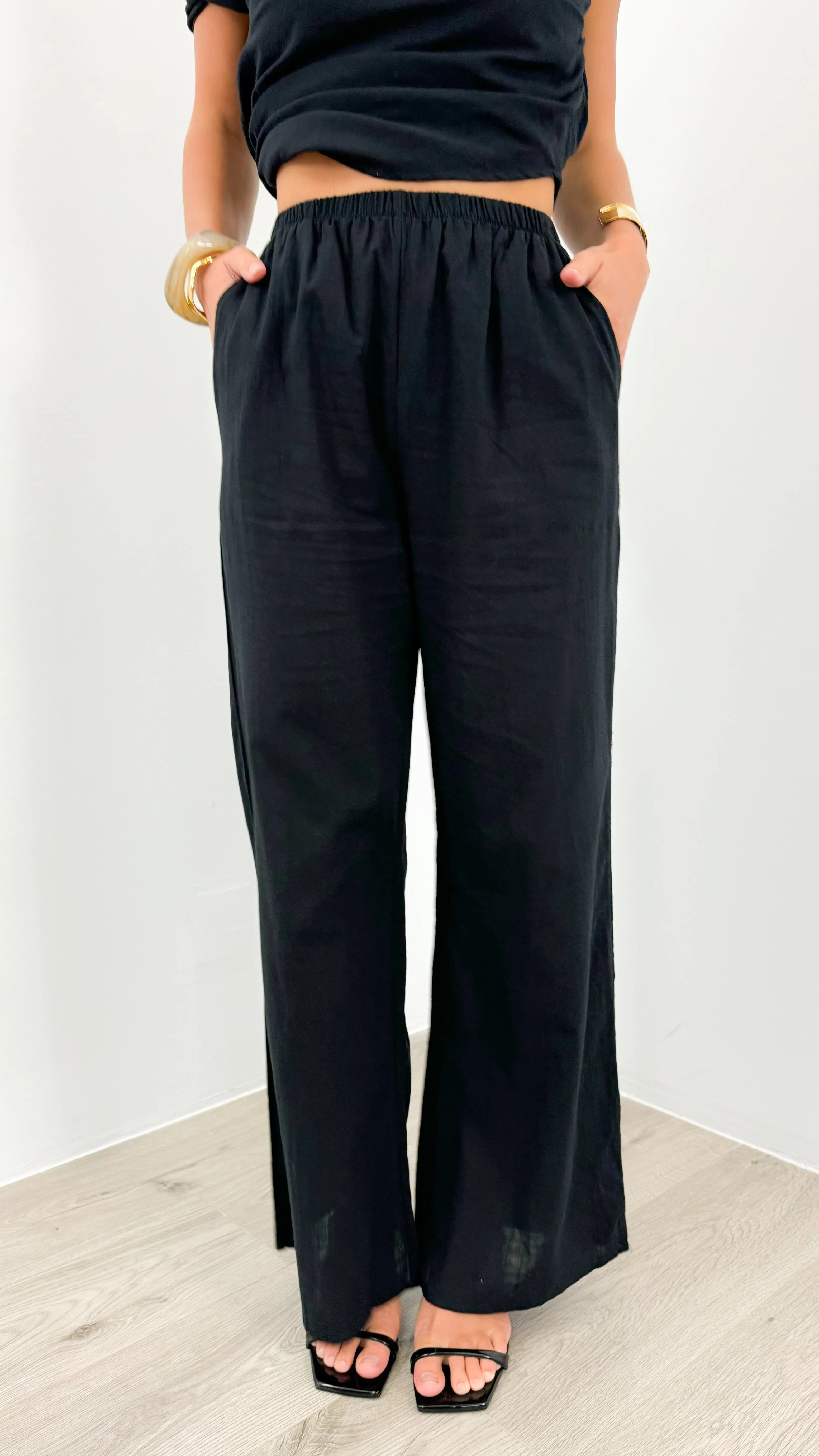 KAI LINEN LOOK SET- BLACK