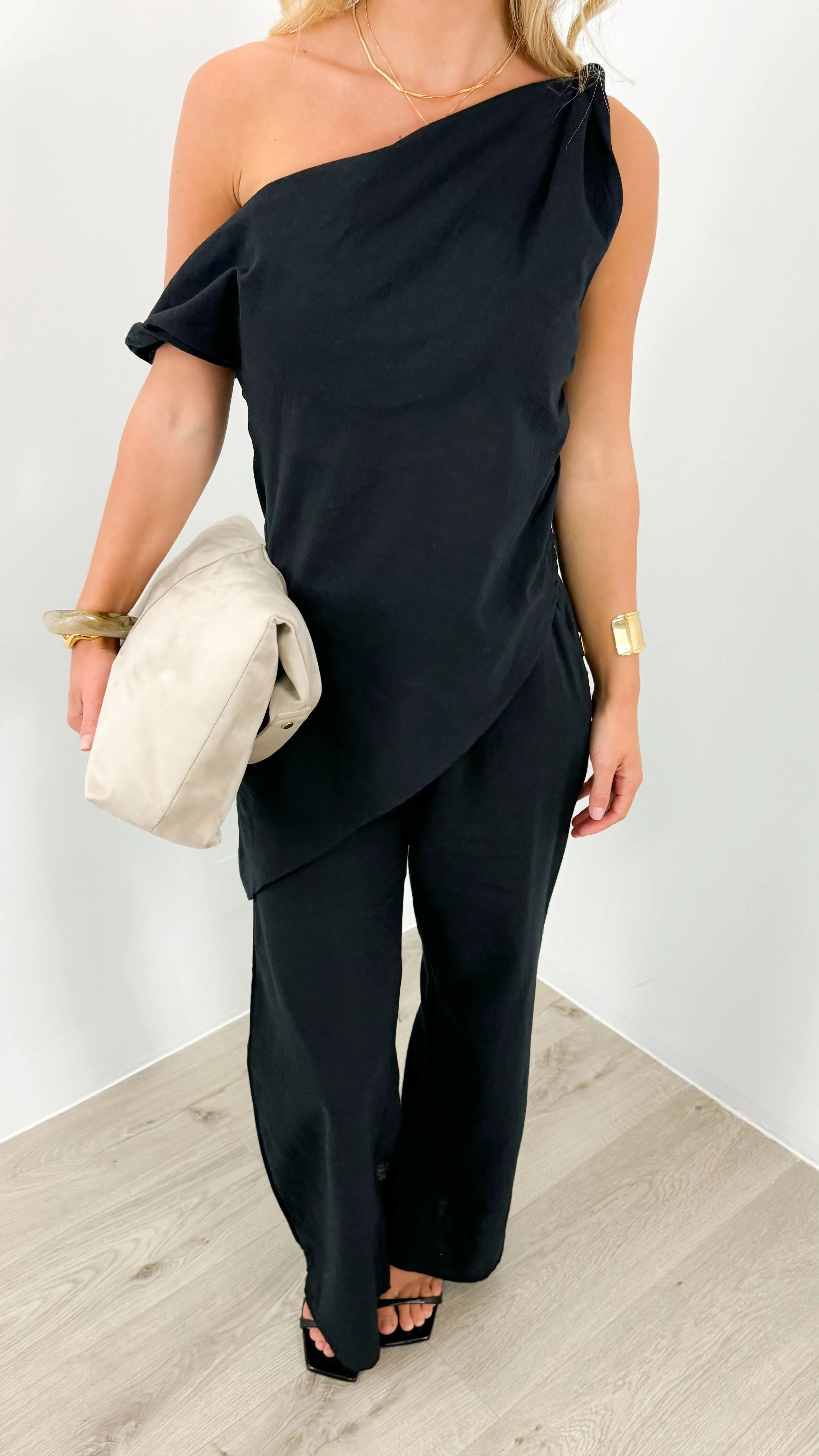 KAI LINEN LOOK SET- BLACK