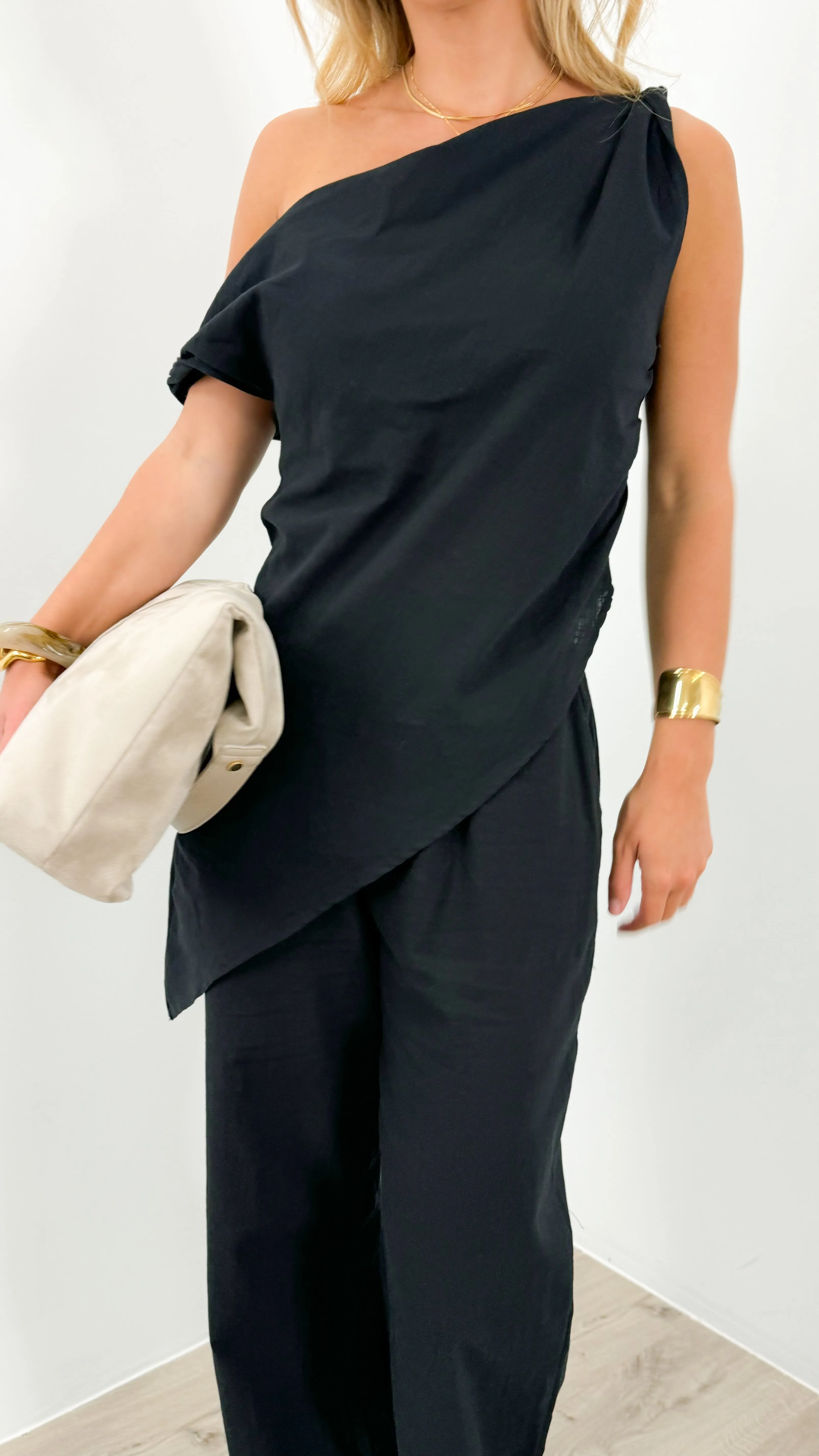KAI LINEN LOOK SET- BLACK