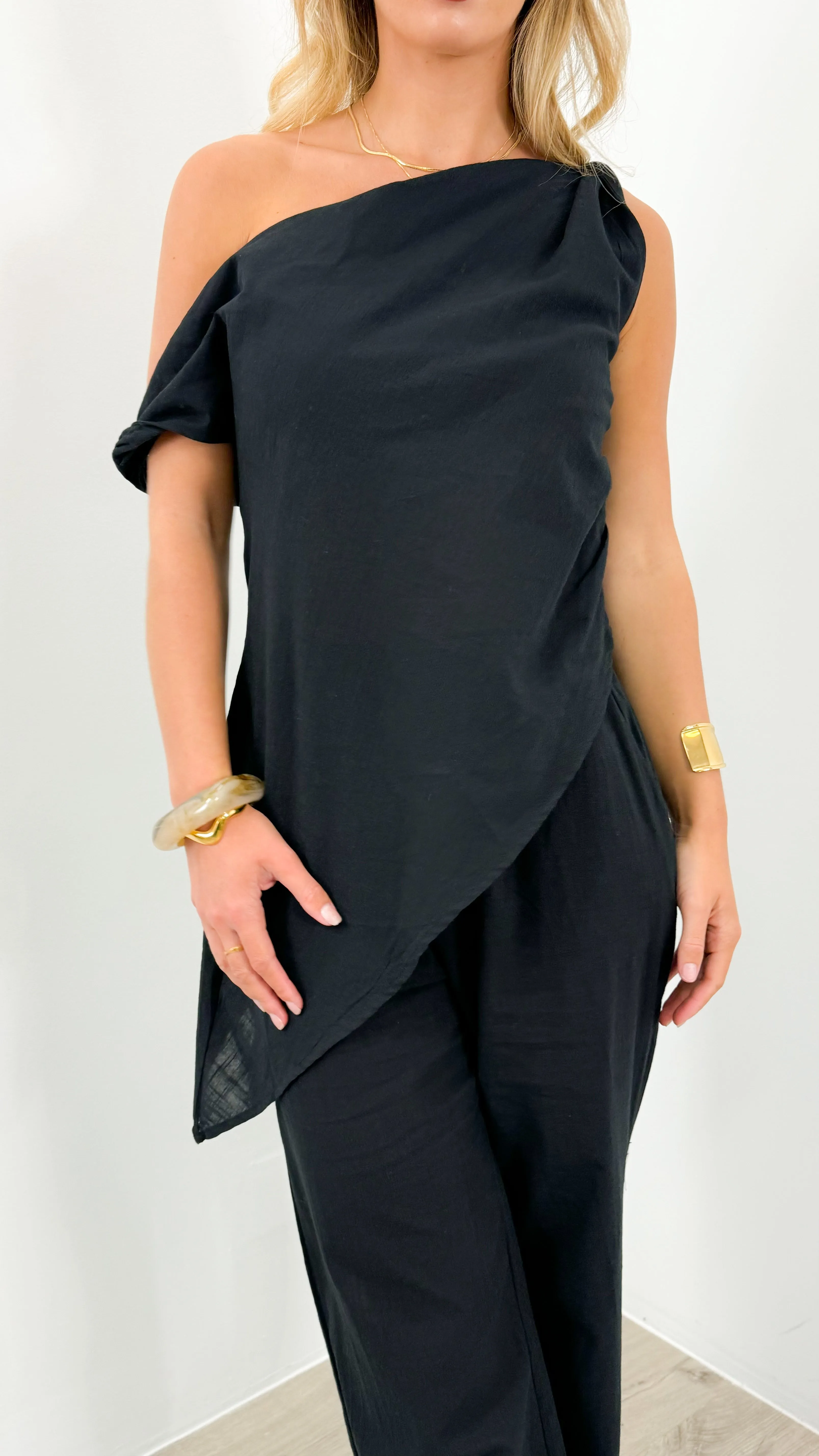 KAI LINEN LOOK SET- BLACK