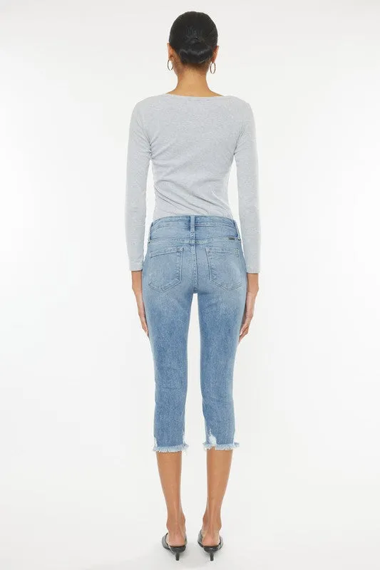 Kan Can - Mid Rise Capri Jean Pants