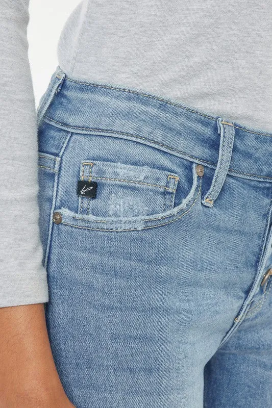 Kan Can - Mid Rise Capri Jean Pants