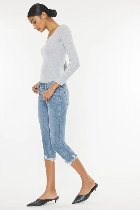 Kan Can - Mid Rise Capri Jean Pants